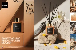Painted Glass Reed Diffuser Mockup