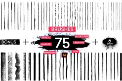Paint Stroke Brushes. Pen Ink grunge