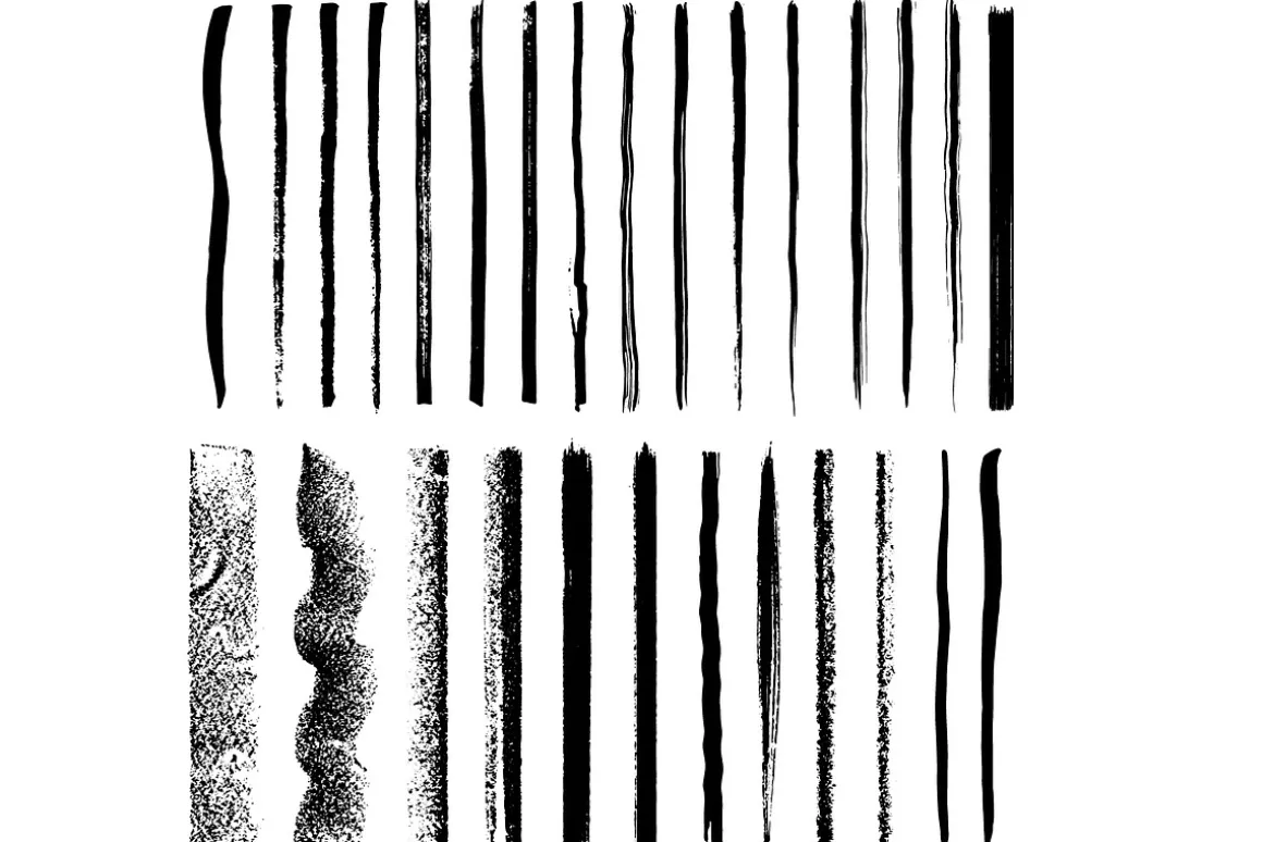 Paint Stroke Brushes. Pen Ink grunge