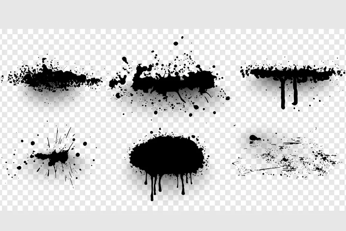 Paint Stroke Brushes. Pen Ink grunge
