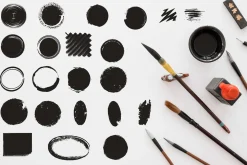 Paint Strokes Brushes. Pen Ink grung
