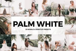 20 Palm White Lightroom Presets LUTs