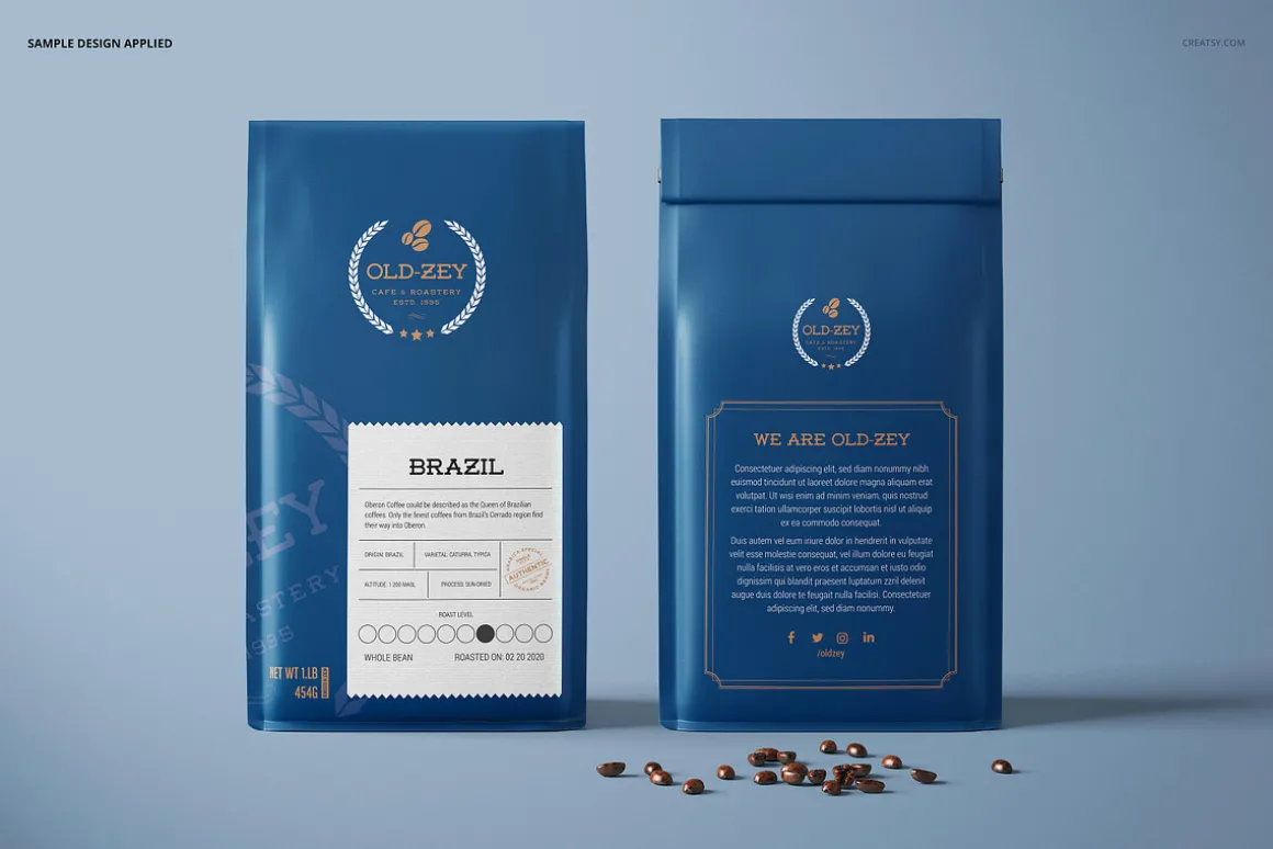 Paper Coffee Bag Mockup Set