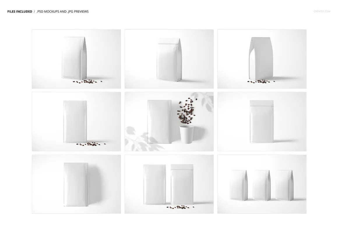 Paper Coffee Bag Mockup Set