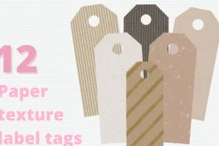 Paper texture gift label tags
