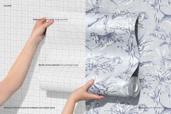 Paper Wallpaper Mockup Set v.3