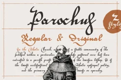 Parochus medieval script font family