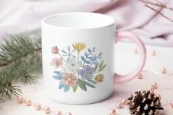 Pastel Folk Art Botanicals Flowers