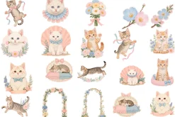 Pastel Cats Clipart Pack