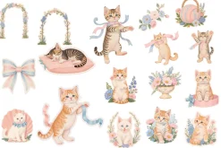 Pastel Cats Clipart Pack