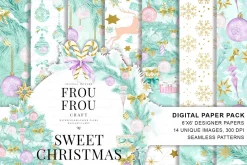 Pastel Christmas Digital Paper Pack