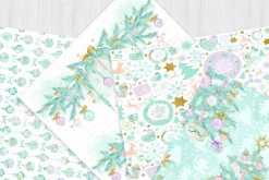 Pastel Christmas Digital Paper Pack