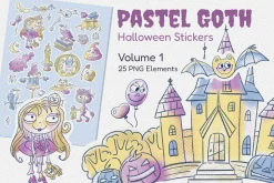 Pastel Goth Halloween Stickers Vol 1