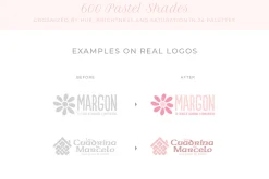 600 pastel shades color swatches