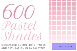 600 pastel shades color swatches