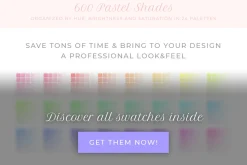 600 pastel shades color swatches