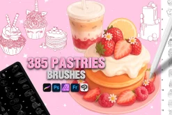 385 Pastry Bakery Procreate brushes