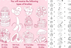 385 Pastry Bakery Procreate brushes
