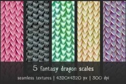 5 patterns of fantasy dragon scales