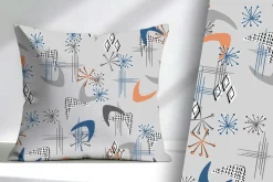 Peach Blue and Grey and Retro 60s