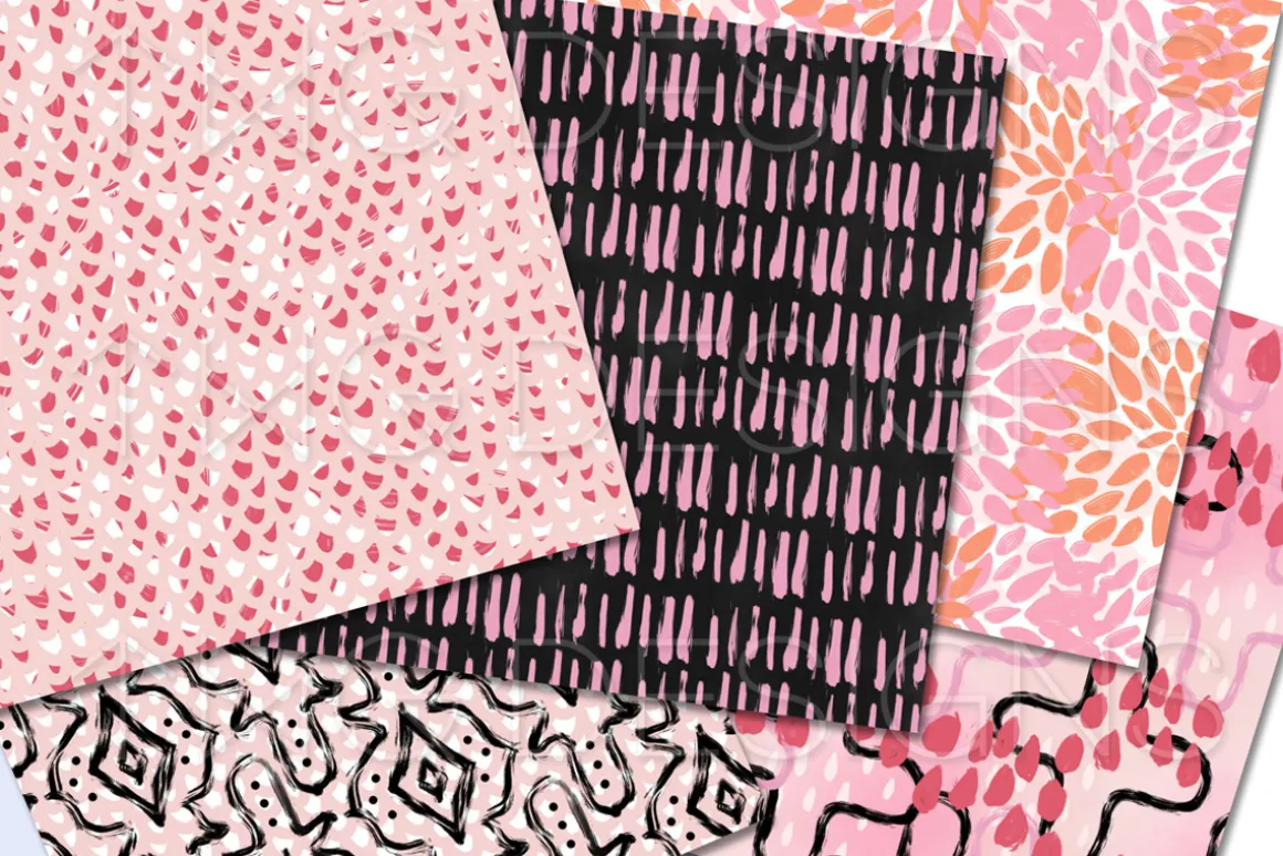 Peach Pink Coral Digital Paper