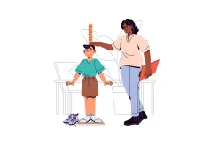 Pediatrician doctors examine kids