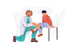 Pediatrician doctors examine kids