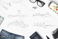 Pen Line City Silhouette