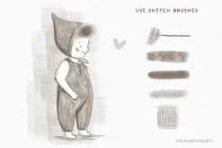 Pencils brushes & canvas Procreate