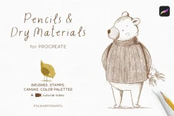 Pencils brushes & canvas Procreate