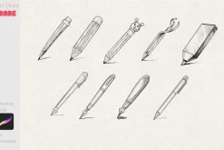 Pen & Feather Stamps Tattoo Inkwell