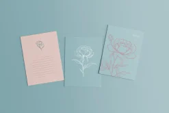 Peonies Floral Line Art