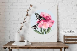Peonies with Butterflies