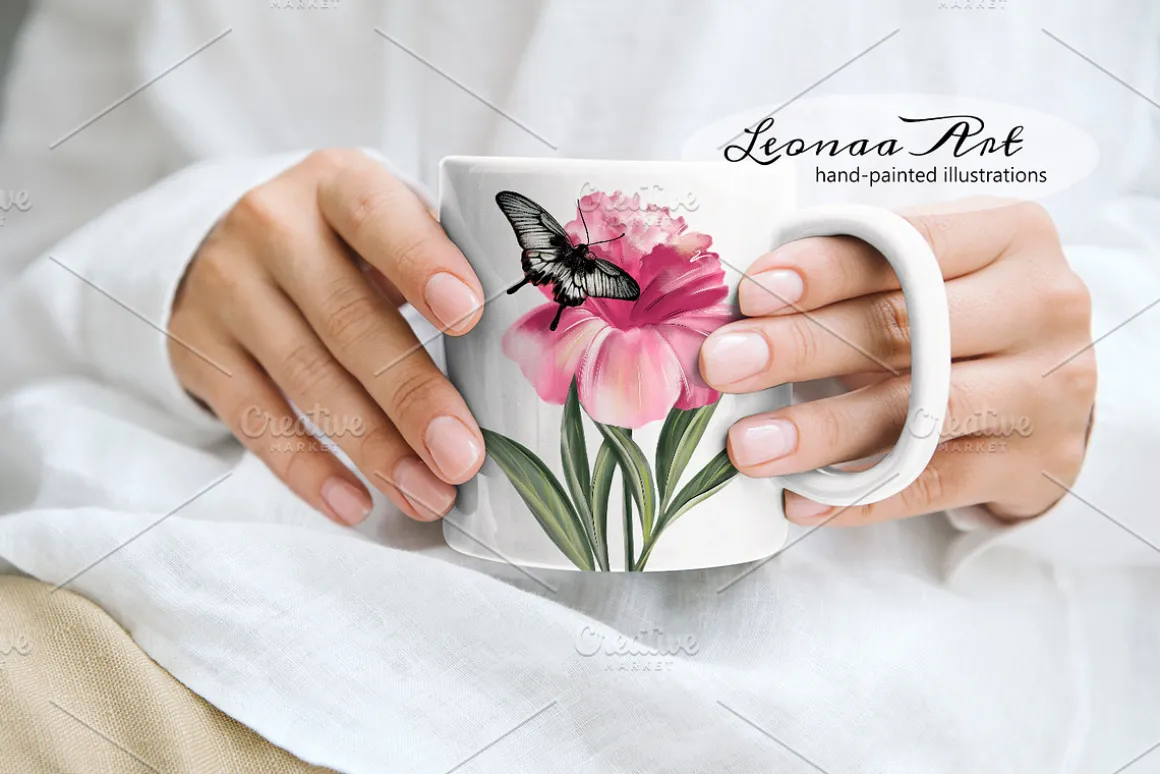 Peonies with Butterflies