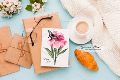 Peonies with Butterflies