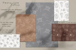 Peony Line Illustration - Flower Art