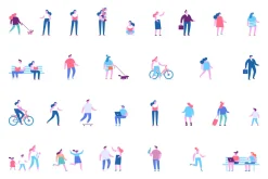 People characters flat vector set.