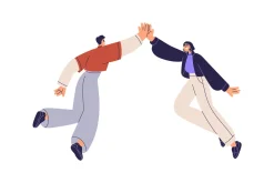 People jumping, celebrating success