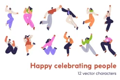People jumping, celebrating success