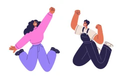People jumping, celebrating success