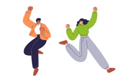 People jumping, celebrating success