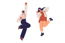 People jumping, celebrating success