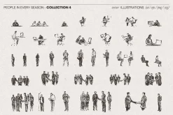 People Sketch Vector Bundle