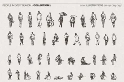 People Sketch Vector Bundle