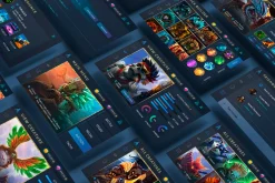Phantasy Dark Cards Game App UI Kit