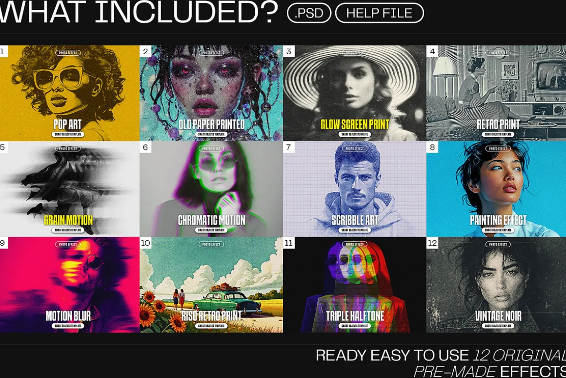12 Photo Effect Templates