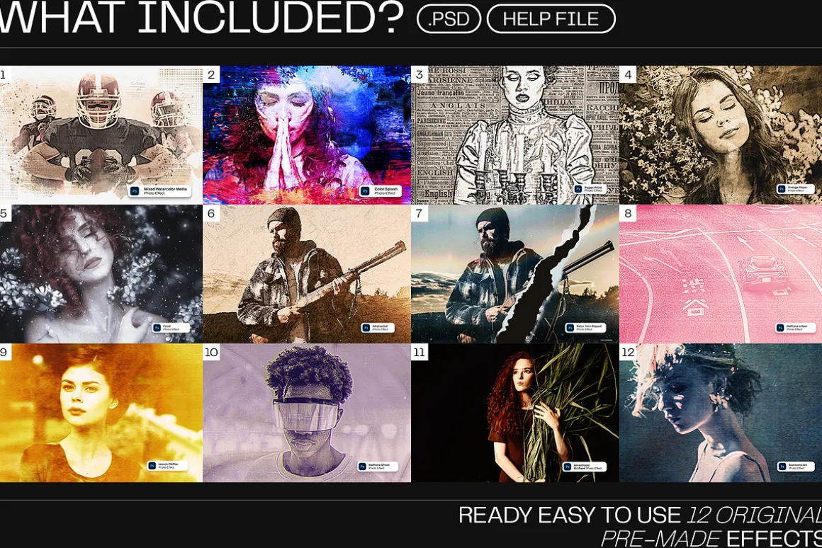 12 Photo Effect Templates
