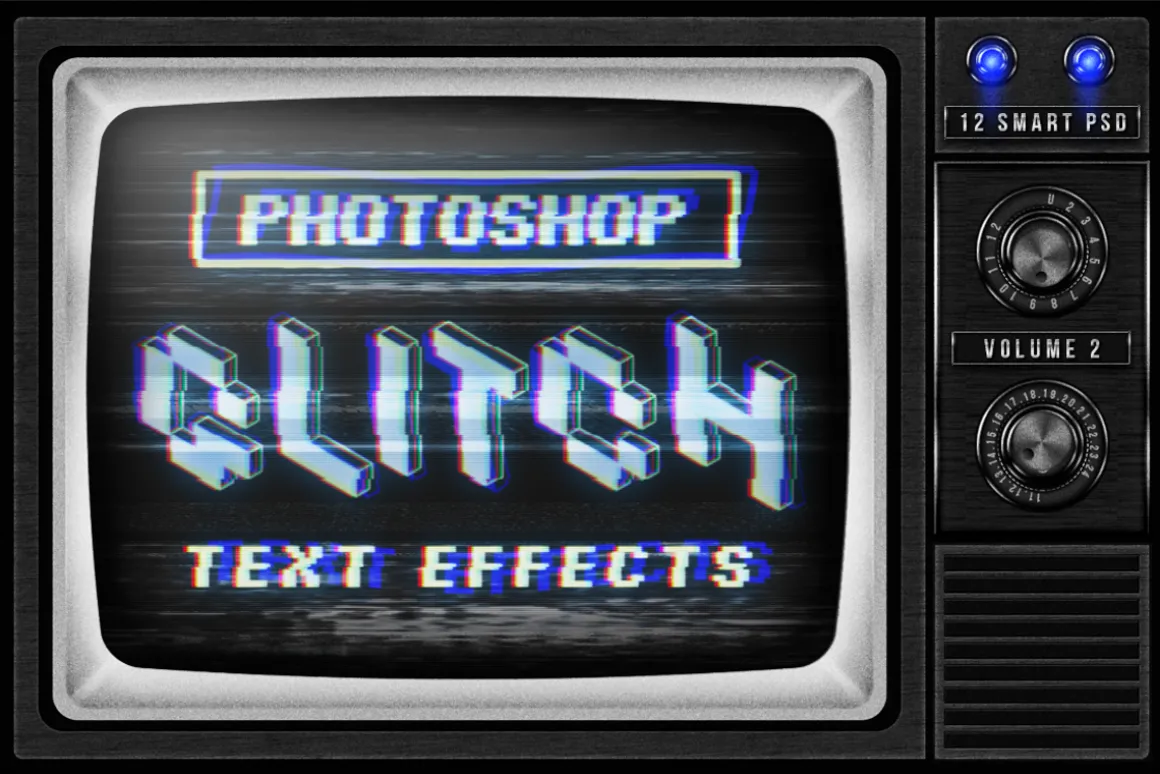 Photoshop Glitch text effects Vol.2