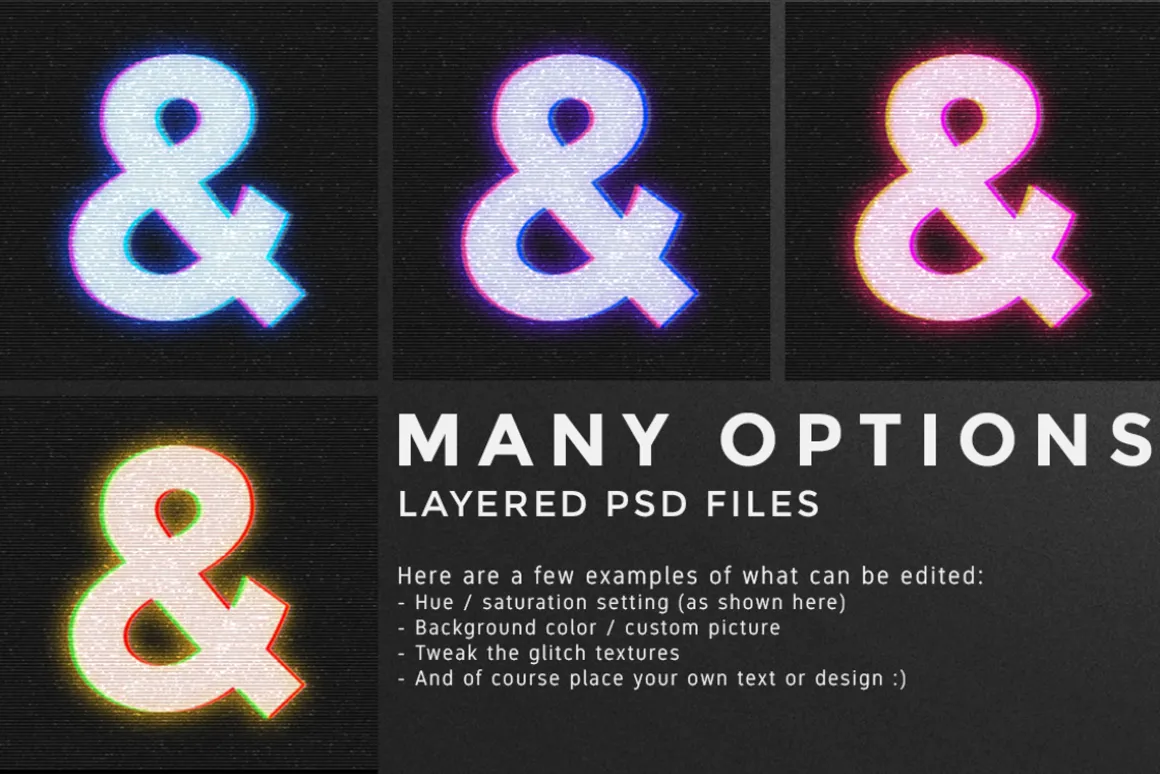 Photoshop Glitch text effects Vol.2