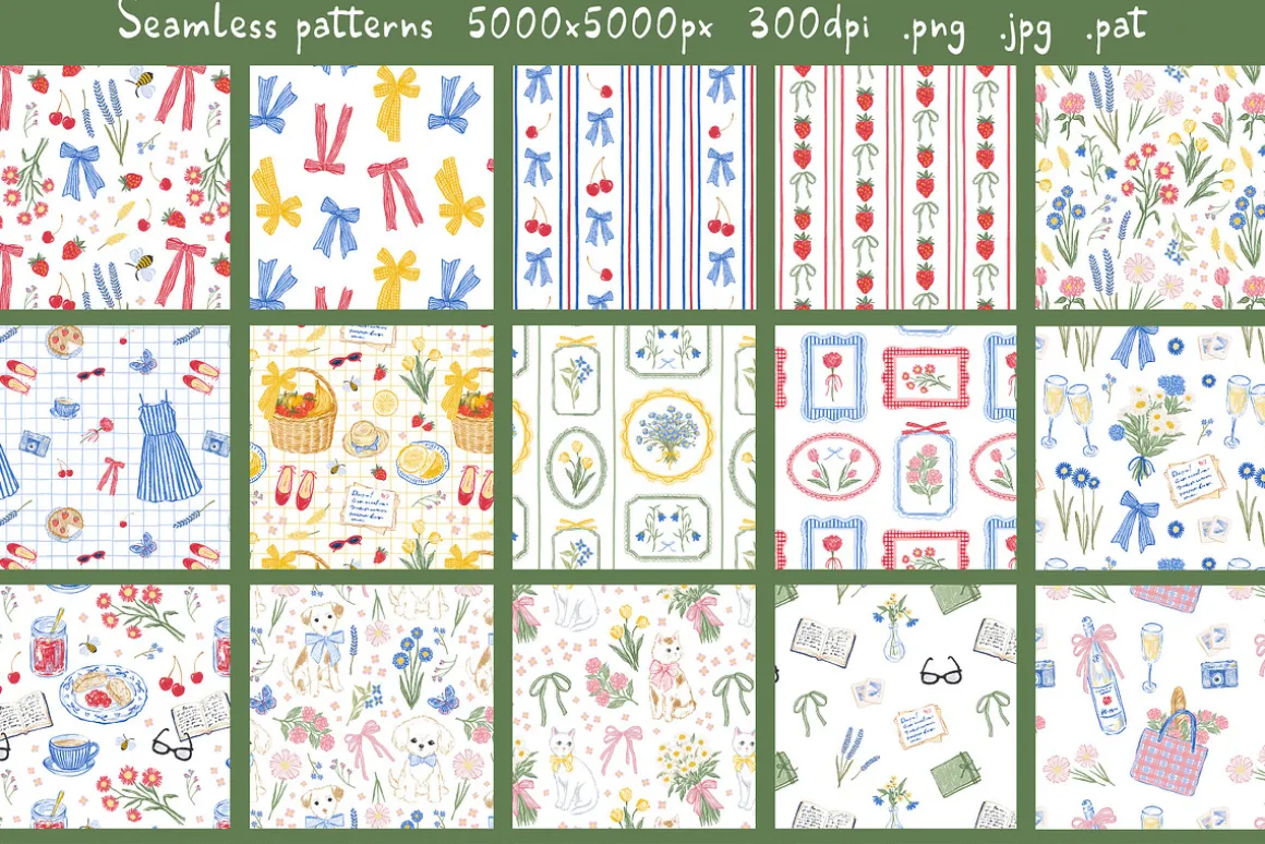 Picnic time - whimsy summer patterns